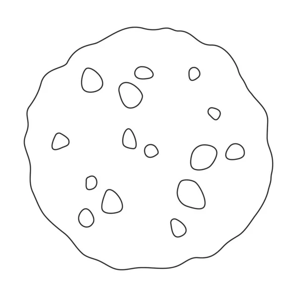Cookies con crumbs vector icon.Outline icono del vector aislado en las cookies de fondo blanco con migajas. — Archivo Imágenes Vectoriales