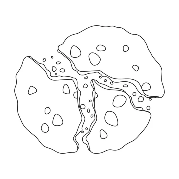 Печиво з крихтами Векторна піктограма. Векторна піктограма зовнішньої лінії ізольовано на білому фоні печива з крихтами . — стоковий вектор