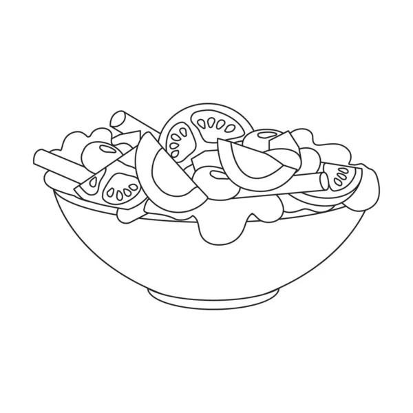 Vegetable salad vector icon.Outline vector icon isolated on white background vegetable salad. — Stock Vector