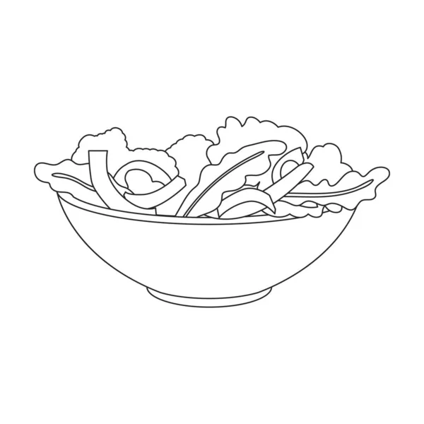 Εικονίδιο διάνυσμα λαχανικών σαλάτα.Εικονίδιο διάνυσμα περίγραμμα απομονωμένο σε λευκό φόντο σαλάτα λαχανικών. — Διανυσματικό Αρχείο