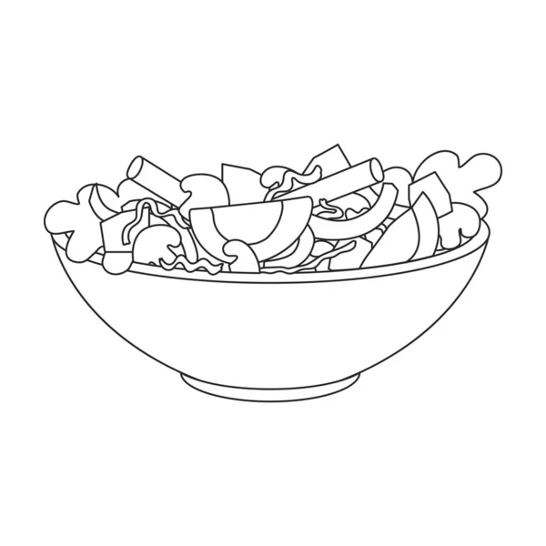 Векторний значок овочевого салату. Векторний значок вихідної лінії ізольовано на білому фоні овочевий салат . — стоковий вектор