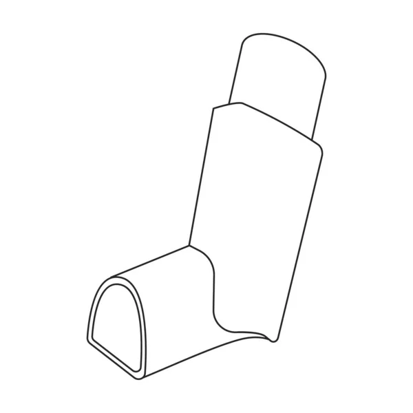 Inhalator Vektor icon.Outline Vektor icon isoliert auf weißem Hintergrund Inhalator. — Stockvektor