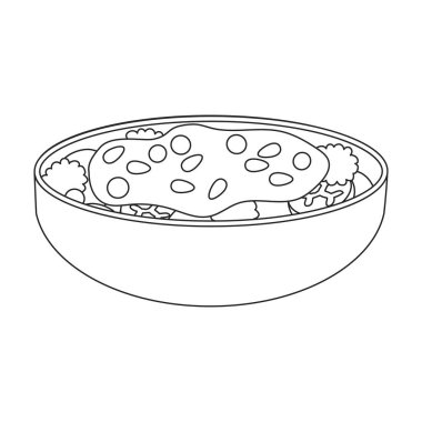 Bir kase meyve salatası vektör simgesi. Beyaz arkaplan salatası üzerine izole edilmiş ana vektör simgesi..