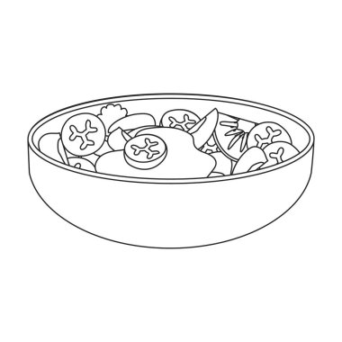 Bir kase meyve salatası vektör simgesi. Beyaz arkaplan salatası üzerine izole edilmiş ana vektör simgesi..