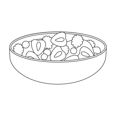 Bir kase meyve salatası vektör simgesi. Beyaz arkaplan salatası üzerine izole edilmiş ana vektör simgesi..