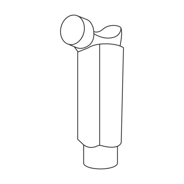 Icono del vector del inhalador.Icono del vector del contorno aislado en el inhalador del fondo blanco. — Archivo Imágenes Vectoriales