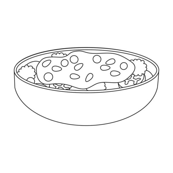 과일 샐러드 벡터 icon.Outline 벡터 아이콘 흰색 배경에 있는 과일 샐러드 그릇에 분리. — 스톡 벡터