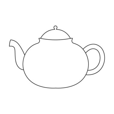 Çaydanlık vektör simgesi. Taslak vektör simgesi beyaz arkaplan çaydanlığında izole edildi.
