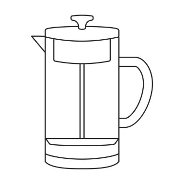 Çaydanlık vektör simgesi. Taslak vektör simgesi beyaz arkaplan çaydanlığında izole edildi.