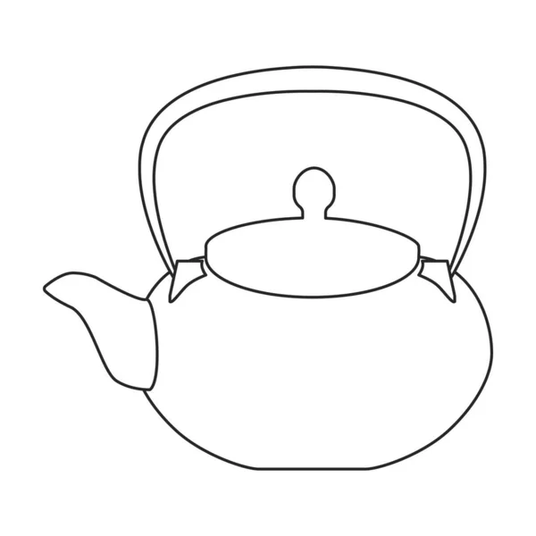Çaydanlık vektör simgesi. Taslak vektör simgesi beyaz arkaplan çaydanlığında izole edildi. — Stok Vektör