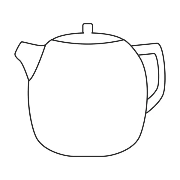 Teapot vector icon.Outline vector icon isolated on white background teapot. — Vetor de Stock