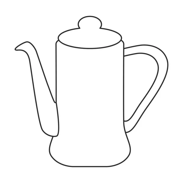 Teapot vector icon.Outline vector icon isolated on white background teapot. — Stock vektor