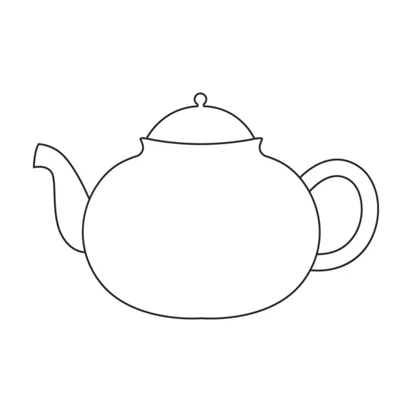 Teapot vector icon.Outline vector icon isolated on white background teapot. — Vetor de Stock