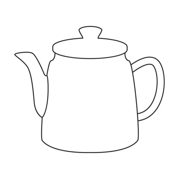 Teapot vector icon.Outline vector icon isolated on white background teapot. — Vetor de Stock