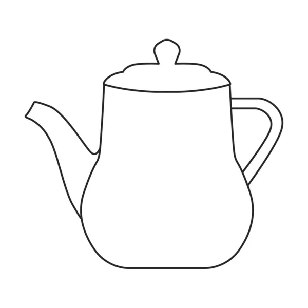 Teapot vector icon.Outline vector icon isolated on white background teapot. — Vector de stock