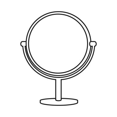 Ayna ve daire simgesinin izole edilmiş nesnesi. Web için ayna ve metal stok sembolü grafiği.
