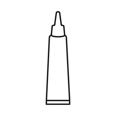 Tüpün vektör çizimi ve süper işaret. Ağ için tüp ve caulk borsa sembolünün grafiği.