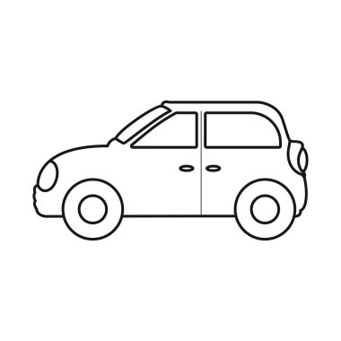 Araba ve araç sembolünün vektör çizimi. Stok için otomatik ve tekerlek vektör simgesinin grafiği.