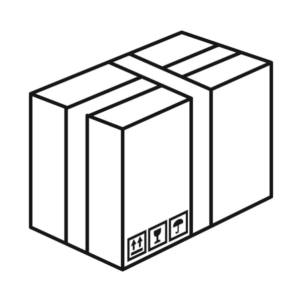 Isolated object of box and cardboard logo. Web element of box and brown stock symbol for web. — 图库矢量图片