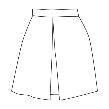 Etek vektör simgesi. Taslak vektör simgesi beyaz arkaplan eteğinde izole edildi.