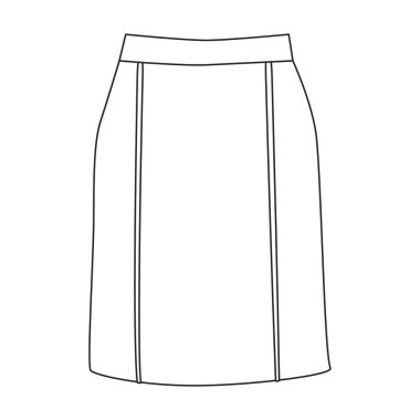 Etek vektör simgesi. Taslak vektör simgesi beyaz arkaplan eteğinde izole edildi.