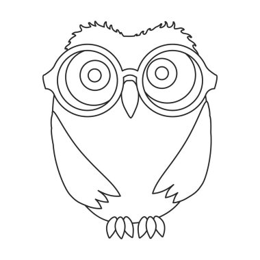Baykuş vektör simgesi. Beyaz arkaplan baykuşunda izole edilmiş dış hat vektör simgesi.