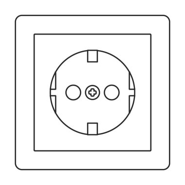Anahtar vektör simgesi soketi. Ana vektör simgesi beyaz arkaplan anahtar soketinde izole edildi.
