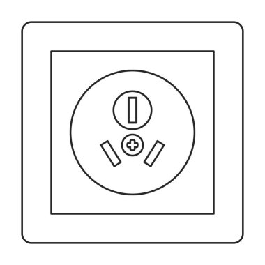 Anahtar vektör simgesi soketi. Ana vektör simgesi beyaz arkaplan anahtar soketinde izole edildi.