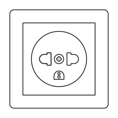 Anahtar vektör simgesi soketi. Ana vektör simgesi beyaz arkaplan anahtar soketinde izole edildi.