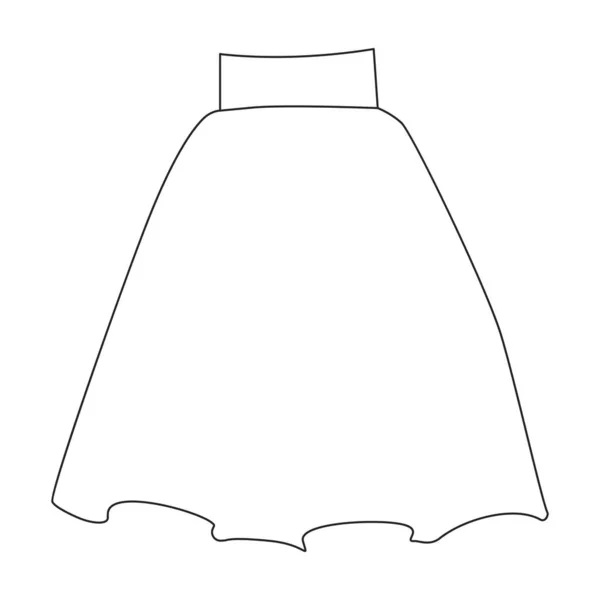 Icône vectorielle jupe. Icône vectorielle contour isolé sur fond blanc jupe. — Image vectorielle