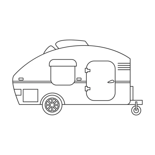 Trailer vector icon.Outline icono del vector aislado en el remolque de fondo blanco. — Vector de stock