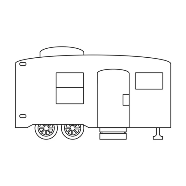 Trailer vektor ikon.Disposition vektor ikon isolerad på vit bakgrund släpvagn. — Stock vektor