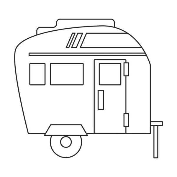 Trailer vector icon.Outline icono del vector aislado en el remolque de fondo blanco. — Archivo Imágenes Vectoriales