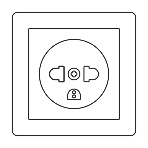 Sockel des Schaltervektorsymbols. Umrissvektorsymbol isoliert auf weißem Hintergrund Sockel des Schalters. — Stockvektor