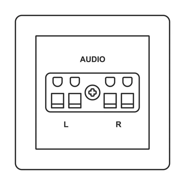 Zócalo del icono del vector del interruptor. Icono del vector del contorno aislado en el zócalo del interruptor del fondo blanco. — Vector de stock