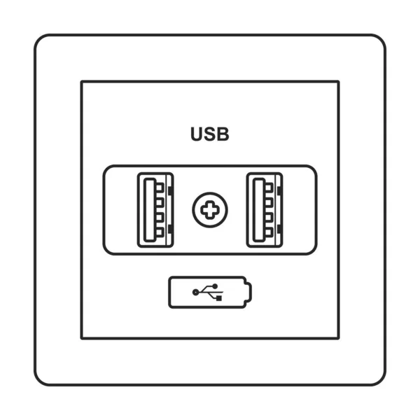 Socket av switch vektor ikon.Disposition vektor ikon isolerad på vit bakgrund uttag av switch. — Stock vektor