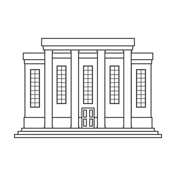 Budování vládní vektorové ikony.Obrys vektorové ikony izolované na bílém pozadí budovy vlády . — Stockový vektor