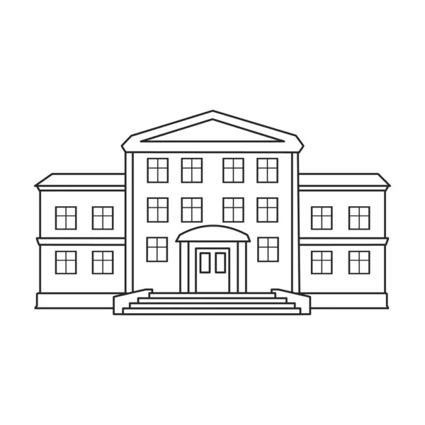 Строительство правительственного векторного икон.Иконка контура вектора изолирована на белом фоне здания правительства . — стоковый вектор