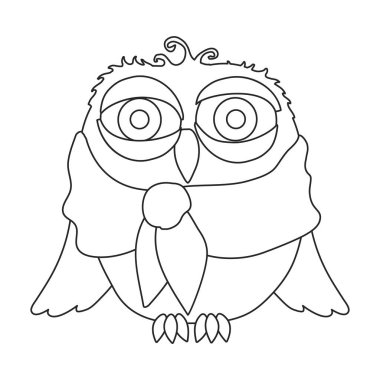 Baykuş vektör simgesi. Beyaz arkaplan baykuşunda izole edilmiş dış hat vektör simgesi.