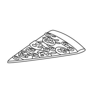 Pizza vektör simgesi. Ana hat vektör simgesi beyaz arkaplan pizzasında izole edilmiş..