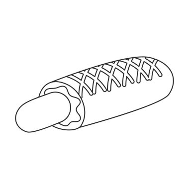 Hot dog vektör simgesi. Beyaz arka planda izole edilmiş vektör simgesi.