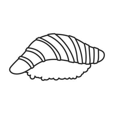 Pirinç suşi vektör simgesi. Beyaz arka planda izole edilmiş vektör simgesi..