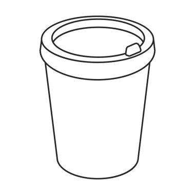 Kahve bardağı vektör simgesi. Taslak vektör simgesi beyaz arka plan kahve bardağında izole edilmiş..