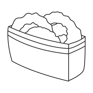 Soğan halkaları vektör simgesi. Beyaz arkaplan soğan halkalarında izole edilmiş dış hat vektör simgesi.