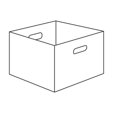 Tahta kutu vektör simgesi. Taslak vektör simgesi beyaz arkaplan tahta kutusunda izole edildi.