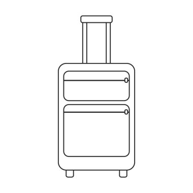 Çanta vektör simgesi. Taslak vektör simgesi beyaz arkaplan valizinde izole edildi.