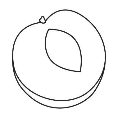 Kayısı kurutulmuş vektör simgesi. Beyaz arkaplan kayısı üzerinde izole edilmiş taslak vektör simgesi..