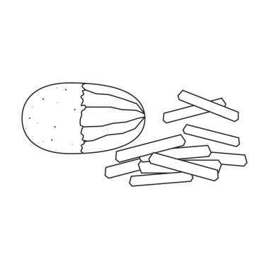 Patates cipsi vektör simgesi. Ana vektör simgesi beyaz arkaplanda izole edilmiş..