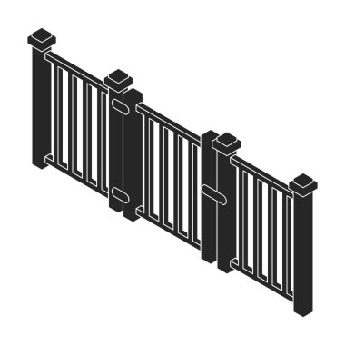 Çit vektör simgesi. Beyaz arkaplan çitinde siyah vektör simgesi izole edildi.