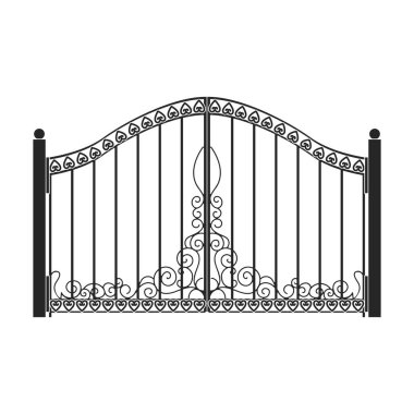 Çit kapısı vektör simgesi. Siyah vektör simgesi beyaz arka plan çit kapısında izole edildi.